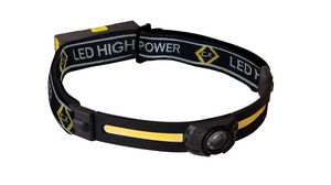 Headlamp, LED, Rechargeable, 400lm, IP57 / IK07, Black / Yellow